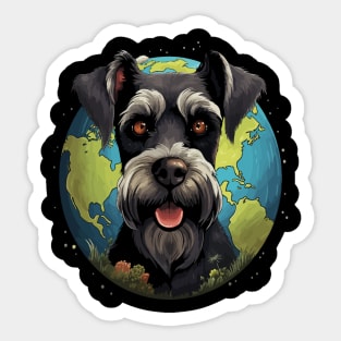 Miniature Schnauzer Earth Day Sticker